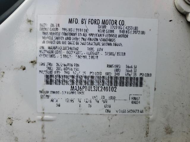 Photo 10 from auction – 2018 FORD ECOSPORT S with VIN MAJ6P1UL3JC240102