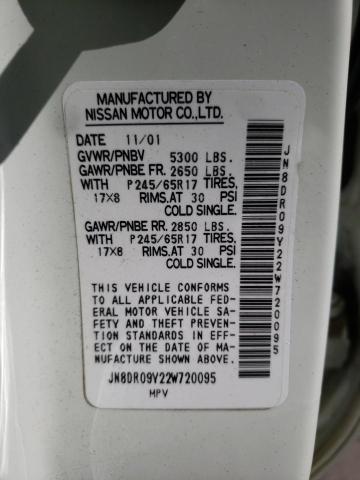 Photo 10 from auction – 2002 NISSAN PATHFINDER with VIN JN8DR09Y22W720095