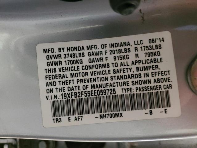 Photo 10 from auction – 2014 HONDA CIVIC LX with VIN 19XFB2F55EE059725