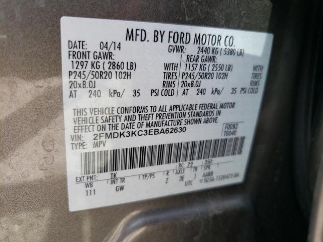 Photo 10 from auction – 2014 FORD EDGE LIMIT with VIN 2FMDK3KC3EBA62630