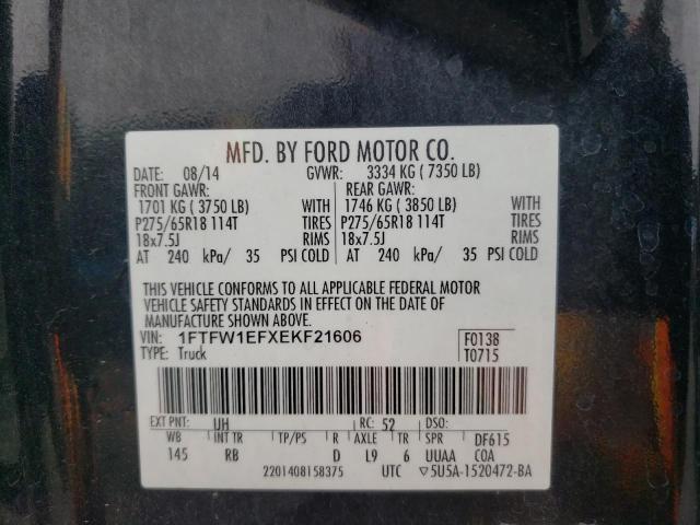 Photo 10 from auction – 2014 FORD F150 SUPER with VIN 1FTFW1EFXEKF21606