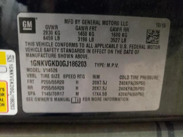 Photo 10 from auction – 2016 CHEVROLET TRAVERSE L with VIN 1GNKVGKD0GJ186203