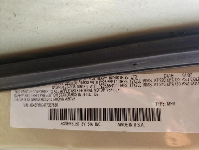 Photo 10 from auction – 2007 SUBARU LEGACY OUT with VIN 4S4BP61C477337686