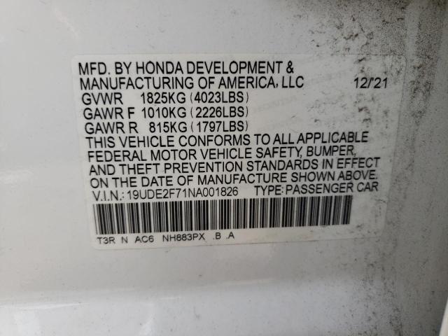 Photo 10 from auction – 2022 ACURA ILX PREMIU with VIN 19UDE2F71NA001826