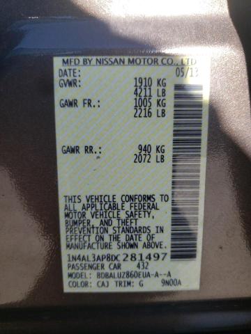 Photo 10 from auction – 2013 NISSAN ALTIMA 2.5 with VIN 1N4AL3AP8DC281497