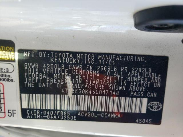 Photo 10 from auction – 2005 TOYOTA CAMRY LE with VIN 4T1BE30K45U017148