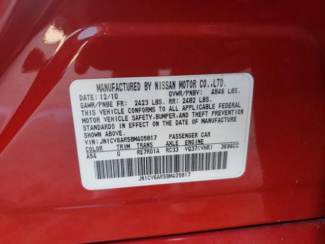 Photo 10 from auction – 2011 INFINITI G37 with VIN JN1CV6AR5BM405817