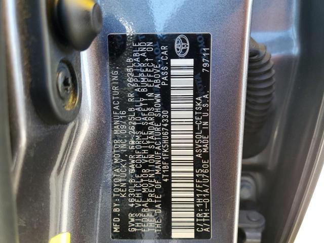 Photo 10 from auction – 2017 TOYOTA CAMRY LE with VIN 4T1BF1FK5HU674330