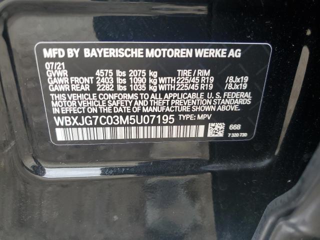 Photo 10 from auction – 2021 BMW X1 SDRIVE2 with VIN WBXJG7C03M5U07195