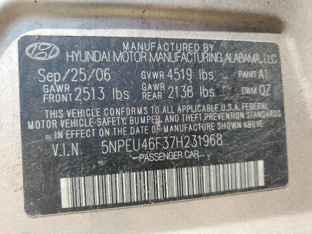 Photo 10 from auction – 2007 HYUNDAI SONATA SE with VIN 5NPEU46F37H231968