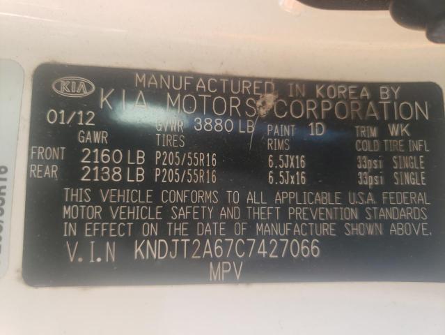 Снимка 10 от търг – 2012 KIA SOUL + с VIN KNDJT2A67C7427066