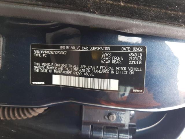 Photo 10 from auction – 2009 VOLVO S60 2.5T with VIN YV1RH592792739007