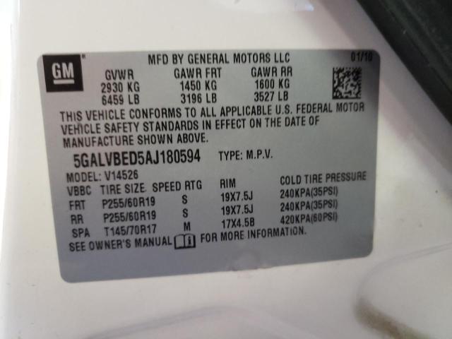 Photo 10 from auction – 2010 BUICK ENCLAVE CX with VIN 5GALVBED5AJ180594