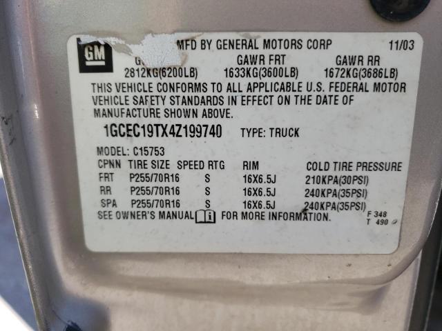 Photo 10 from auction – 2004 CHEVROLET SILVERADO with VIN 1GCEC19TX4Z199740
