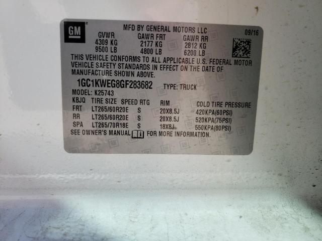 Photo 10 from auction – 2016 CHEVROLET 2500 with VIN 1GC1KWEG8GF283682