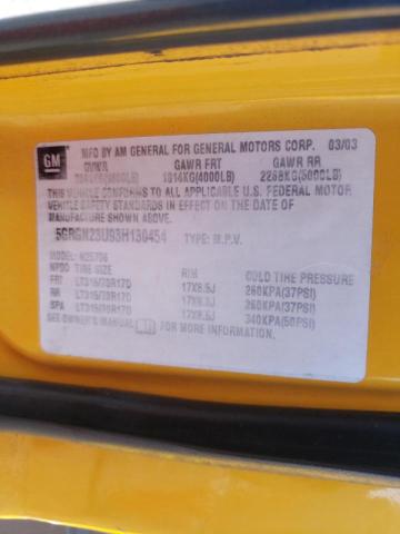 Photo 10 from auction – 2003 HUMMER H2 with VIN 5GRGN23U93H130454