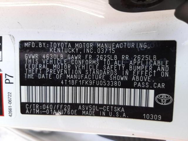Photo 10 from auction – 2015 TOYOTA CAMRY LE with VIN 4T1BF1FK9FU053380