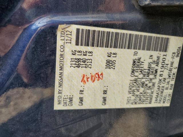Photo 10 from auction – 2013 NISSAN MAXIMA S with VIN 1N4AA5AP2DC819001