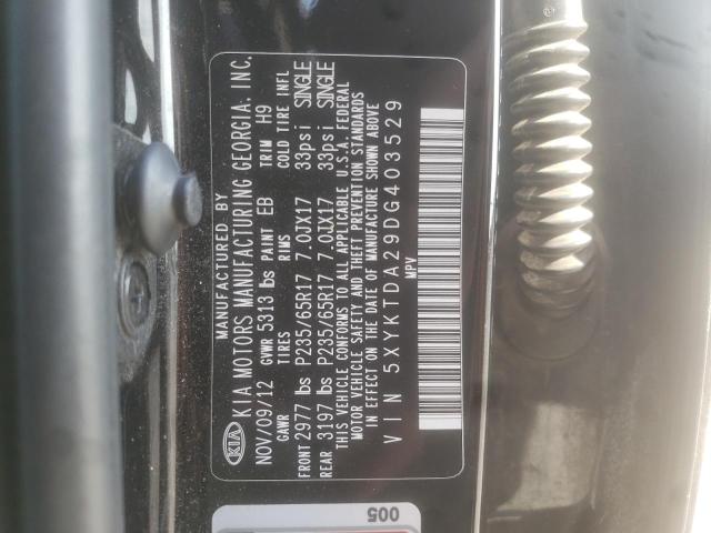 Photo 10 from auction – 2013 KIA SORENTO LX with VIN 5XYKTDA29DG403529