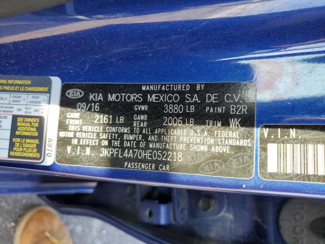 Photo 10 from auction – 2017 KIA FORTE LX with VIN 3KPFL4A70HE052218