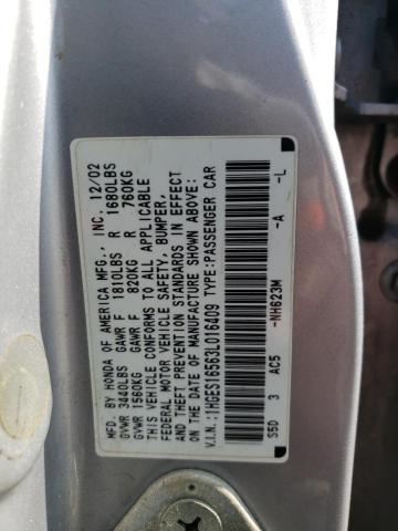 Photo 10 from auction – 2003 HONDA CIVIC LX with VIN 1HGES16563L016409