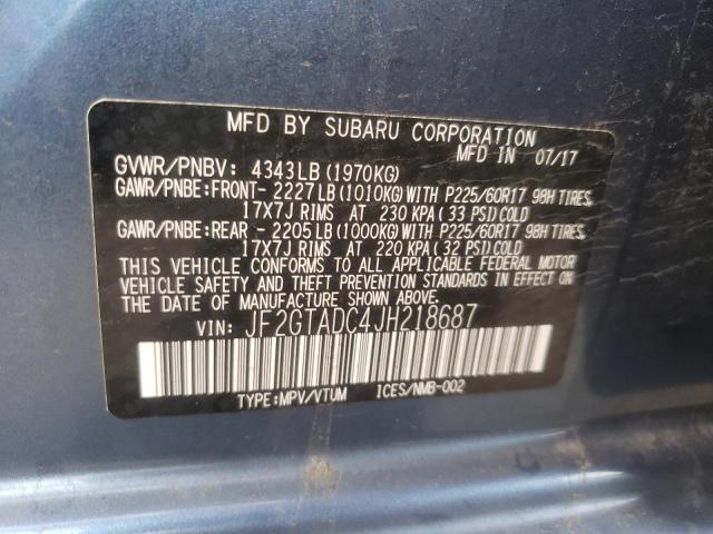 Photo 10 from auction – 2018 SUBARU CROSSTREK with VIN JF2GTADC4JH218687