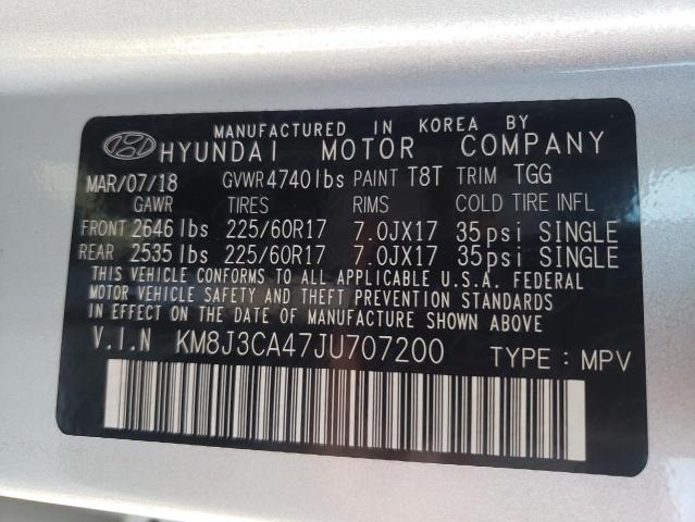 Photo 10 from auction – 2018 HYUNDAI TUCSON SEL with VIN KM8J3CA47JU707200