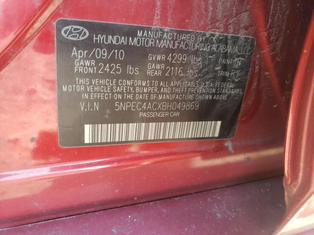 Photo 10 from auction – 2011 HYUNDAI SONATA SE with VIN 5NPEC4ACXBH049869