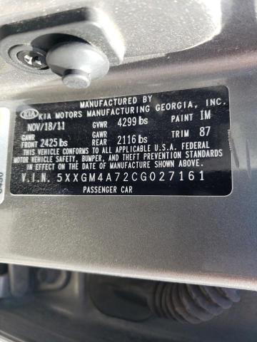 Photo 10 from auction – 2012 KIA OPTIMA LX with VIN 5XXGM4A72CG027161