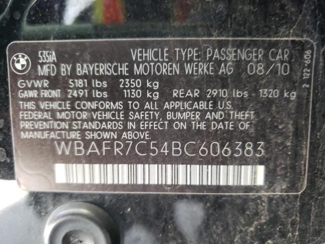 Photo 10 from auction – 2011 BMW 535 I with VIN WBAFR7C54BC606383
