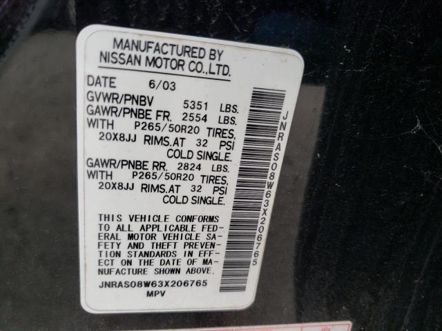 Photo 10 from auction – 2003 INFINITI FX35 with VIN JNRAS08W63X206765