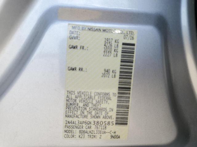 Photo 10 from auction – 2016 NISSAN ALTIMA 2.5 with VIN 1N4AL3AP6GN380585