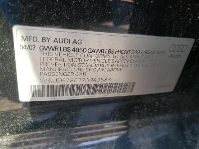 Photo 10 from auction – 2007 AUDI A4 2.0T QU with VIN WAUDF78E77A249583