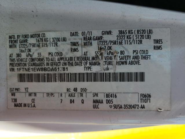 Photo 10 from auction – 2011 FORD ECONOLINE with VIN 1FTNE1EW8BDA61781