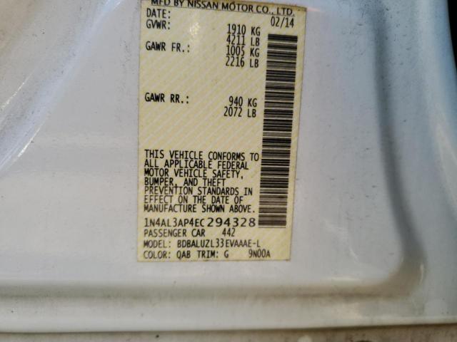Photo 10 from auction – 2014 NISSAN ALTIMA 2.5 with VIN 1N4AL3AP4EC294328