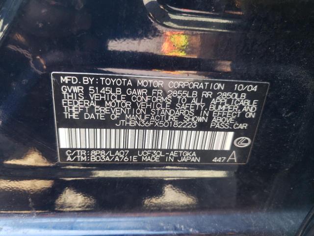 Photo 10 from auction – 2005 LEXUS LS 430 with VIN JTHBN36FX50182223