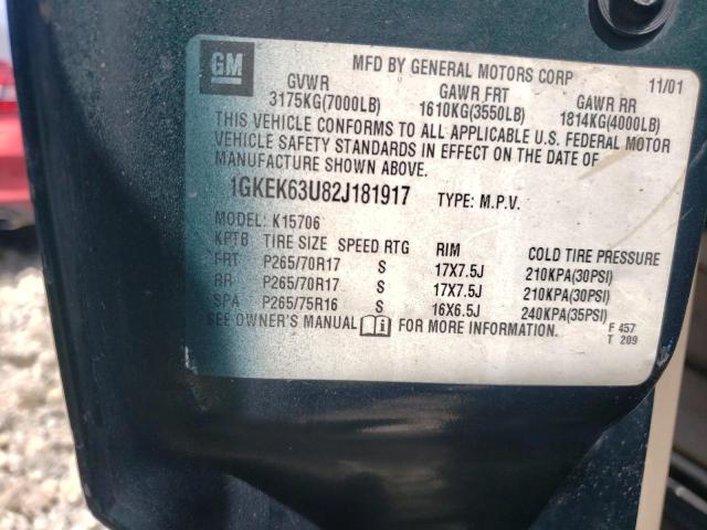 Photo 10 from auction – 2002 GMC DENALI with VIN 1GKEK63U82J181917