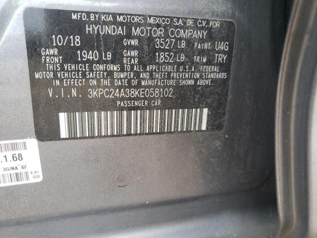 Photo 10 from auction – 2019 HYUNDAI ACCENT SE with VIN 3KPC24A38KE058102