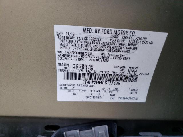 Photo 10 from auction – 2013 FORD TAURUS SEL with VIN 1FAHP2E84DG177436