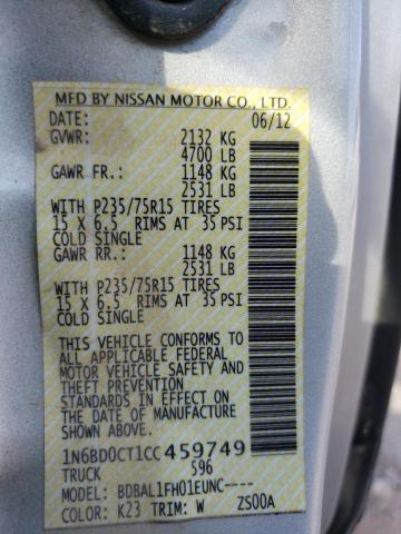Photo 10 from auction – 2012 NISSAN FRONTIER S with VIN 1N6BD0CT1CC459749