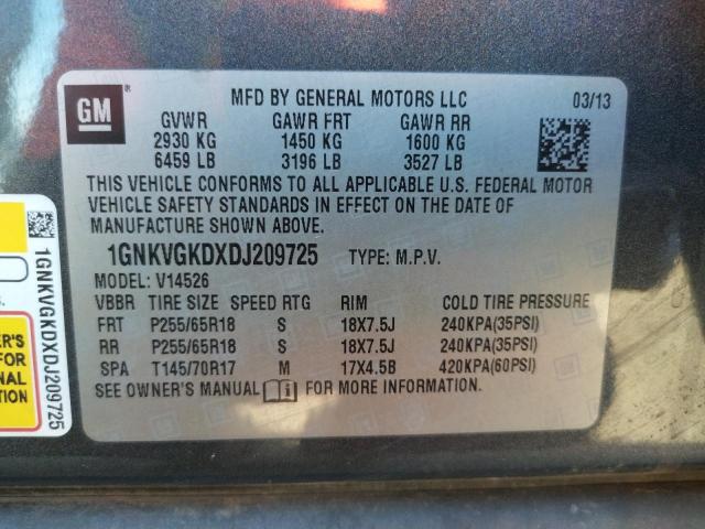 Photo 10 from auction – 2013 CHEVROLET TRAVERSE L with VIN 1GNKVGKDXDJ209725