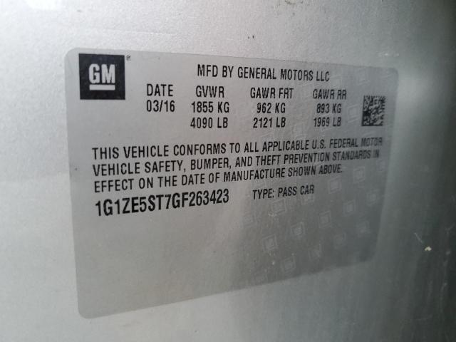 Photo 10 from auction – 2016 CHEVROLET MALIBU LT with VIN 1G1ZE5ST7GF263423
