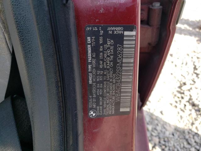 Photo 10 from auction – 1995 BMW 325 I AUTO with VIN WBACB4322SFM06287