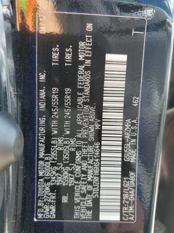 Photo 10 from auction – 2017 TOYOTA HIGHLANDER with VIN 5TDJZRFH6HS414646
