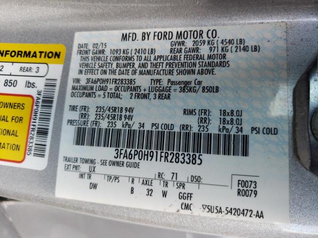 Photo 10 from auction – 2015 FORD FUSION SE with VIN 3FA6P0H91FR283385
