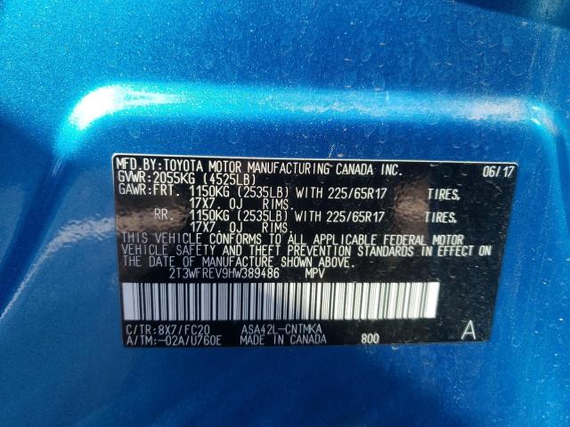Photo 10 from auction – 2017 TOYOTA RAV4 XLE with VIN 2T3WFREV9HW389486
