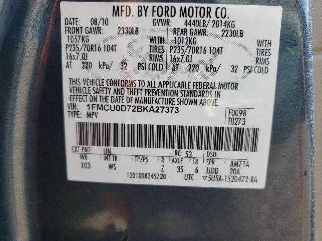 Photo 10 from auction – 2011 FORD ESCAPE XLT with VIN 1FMCU0D72BKA27373
