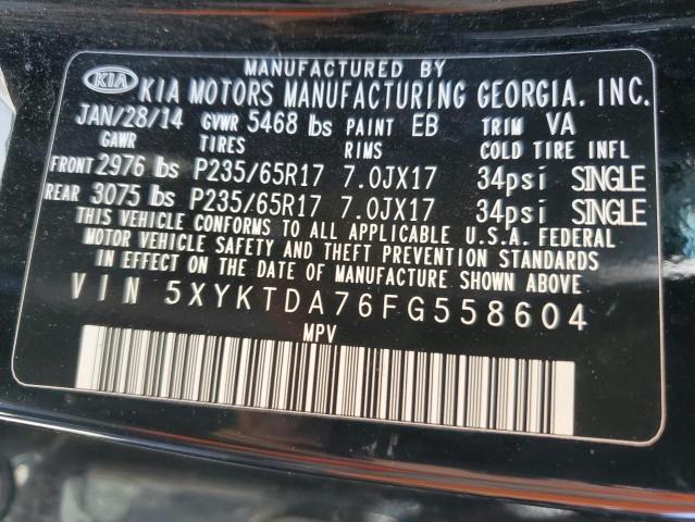 Photo 10 from auction – 2015 KIA SORENTO LX with VIN 5XYKTDA76FG558604