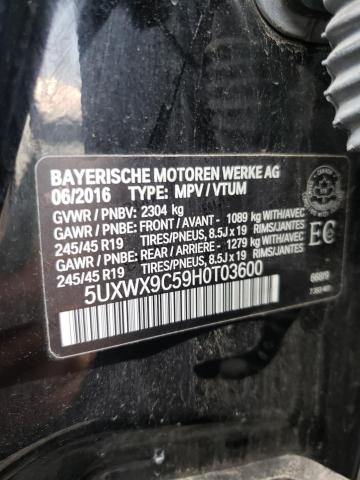Photo 10 from auction – 2017 BMW X3 XDRIVE2 with VIN 5UXWX9C59H0T03600