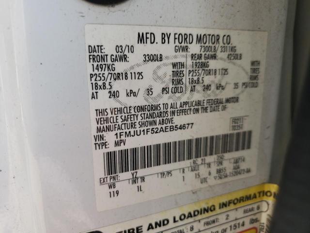 Photo 10 from auction – 2010 FORD EXPEDITION with VIN 1FMJU1F52AEB54677